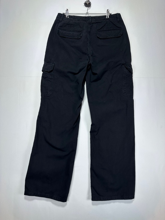 Zara Cargo Pants Black Straight Leg Utility Patch Pocket Size 8 - Picture 6 of 7